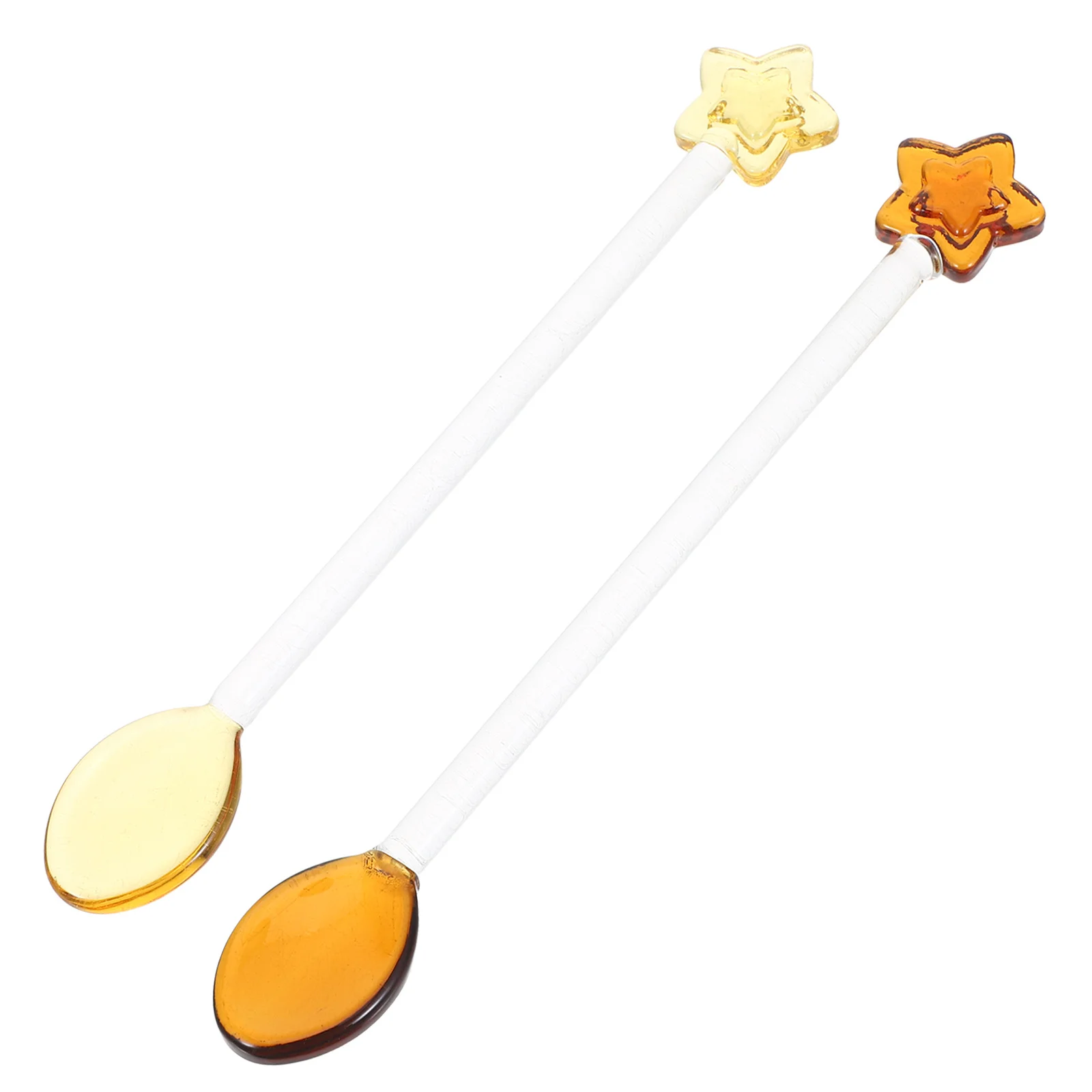 

2Pcs Glass Coffee Spoons 5.9in Extended Handle Stirring Spoons for Latte Cocoa Cocktail Mixing Smooth Round Head Kitchen Serving