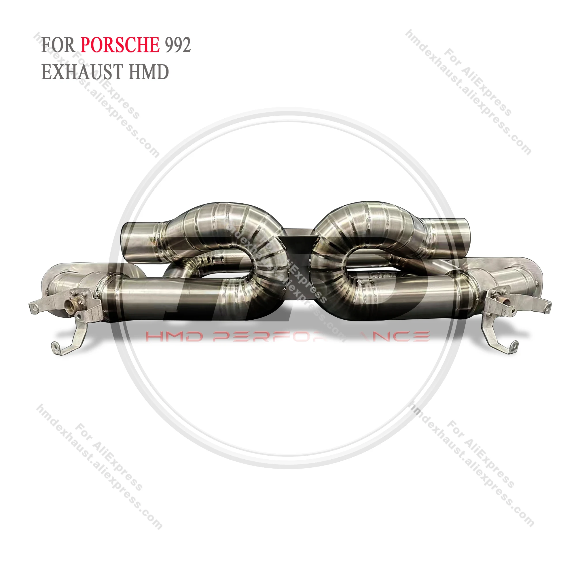 HMD Titanium Exhaust System Performance Catback for Porsche 911 992 Carrera Turbo 3.0T 3.8T OEM Valve Without Muffler