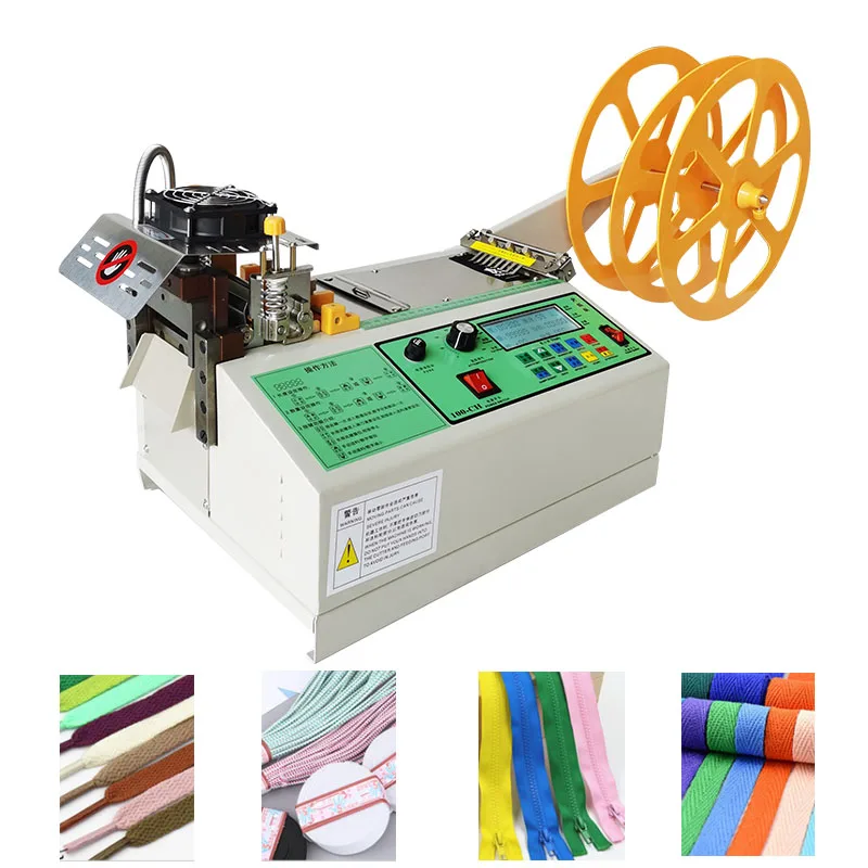 

Automatic Cloth Tape Cutting Machine Hot and Cold Cutting Machine Magic Sticker Tube Zipper Elastic Ribbon Cutter Tool