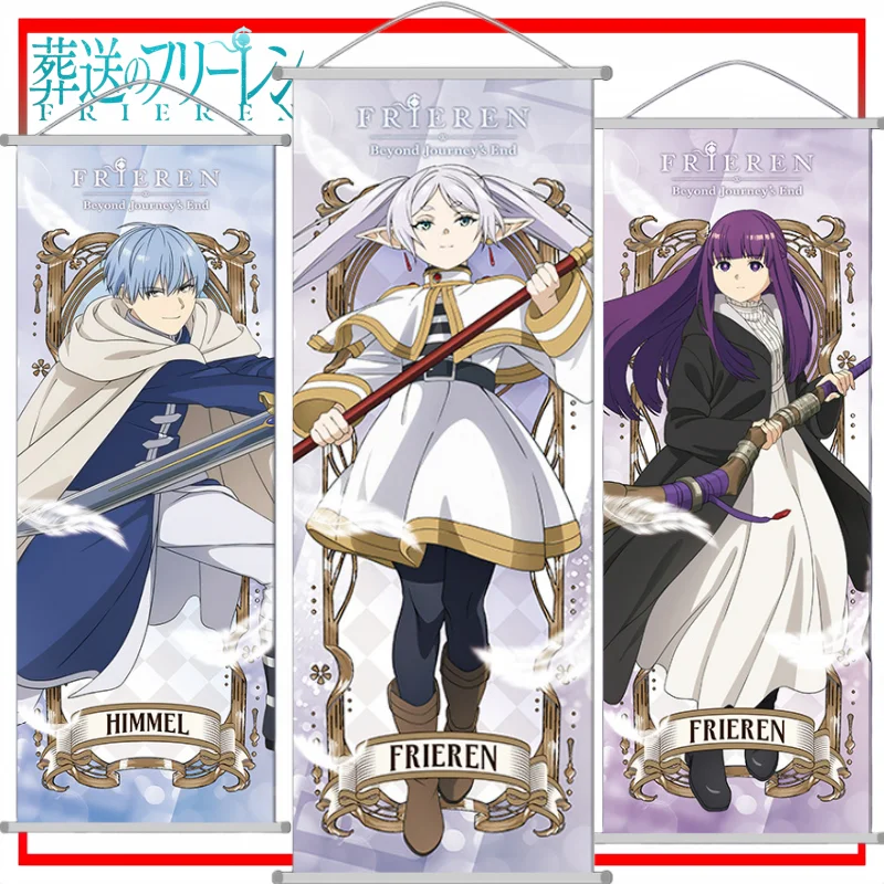 פוסטר חדש של Frieren: Beyond Journey סיום קרטון Himler תליית קיר אנימה מוצרי בד ארוך דגל מתנה לחג