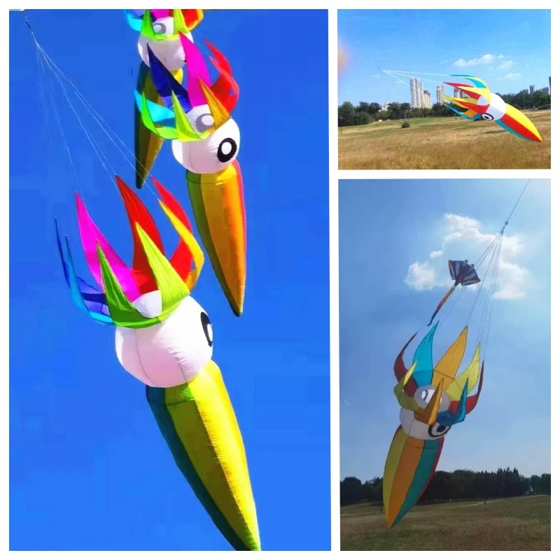 free shipping 3m squid kites pendant flying fish kites inflatable kites soft kites beach wind parrot sports-leisure cert volant