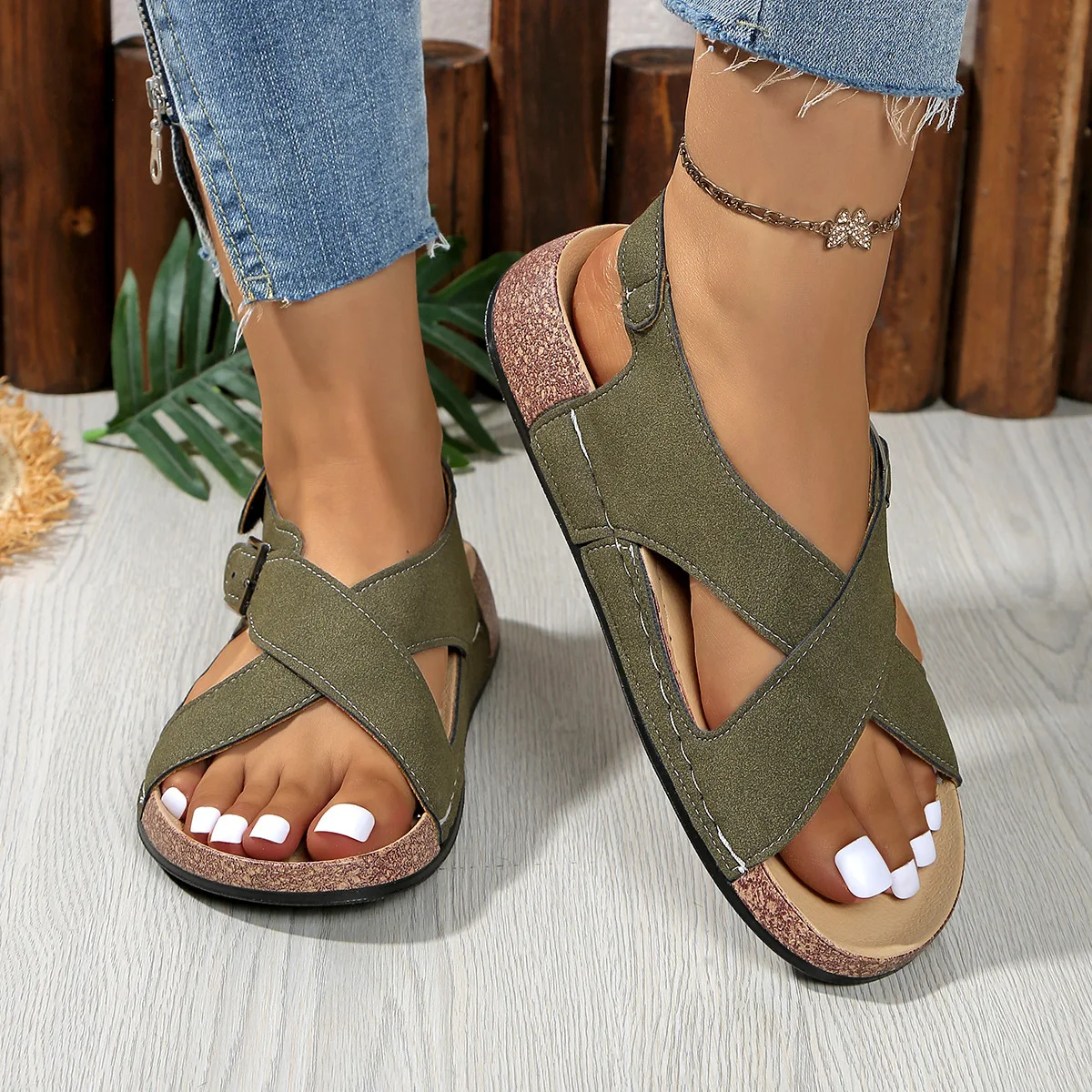 Damskie sandały markowe, lekki – Cork Wedge Sandal recenzja i cena