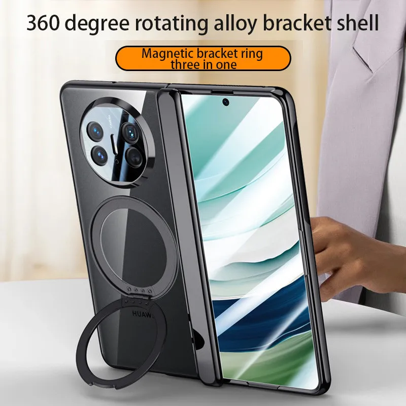 Case for Huawei Mate X6 ultra-thin transparent magnetic hinge X5 all inclusive rotating bracket shell film Anti peeping