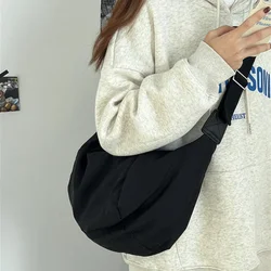 Bolso de hombro cruzado de gran capacidad para mujer, moda informal de algodón, Simple y versátil