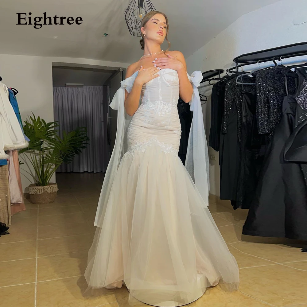 

Eightree Sexy Mermaid Wedding Dress Lace Bride Evening Dresses Slim Fit Israel Bridal Gowns Off Shoulder robe de mariee sirene