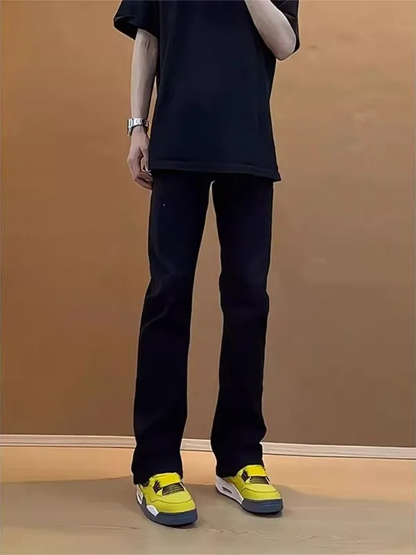 

Мужские джинсы Bla Slim Fit с завышенной талией, укороченные, в американском уличном стиле, летние, новинка, прямые длинные брюки