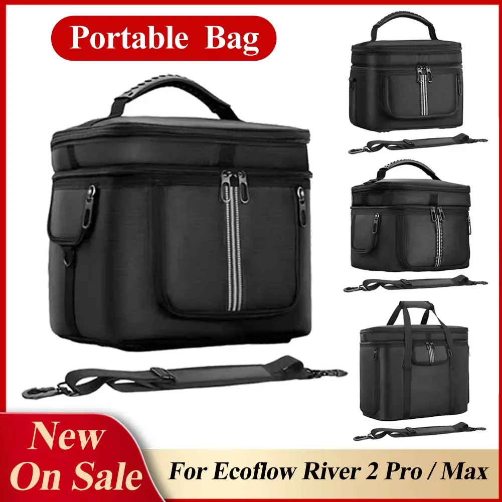 

Portable Power Station Bag Waterproof Protective Case Anti-drop Multiple Pockets for Ecoflow River 2 Pro for Ecoflow River 2 Max