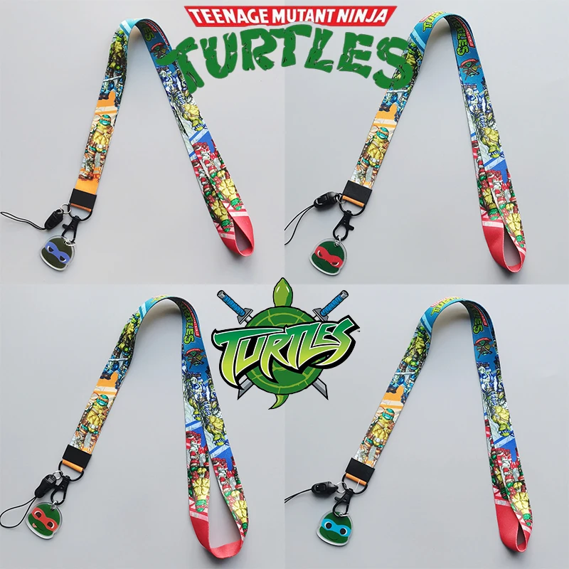 New Teenage Mutant Ninja Turtles Cell Phone Rope Neck Strap Keychain Lanyard TMNT Polyester Webbing DIY Cell Phone Accessories