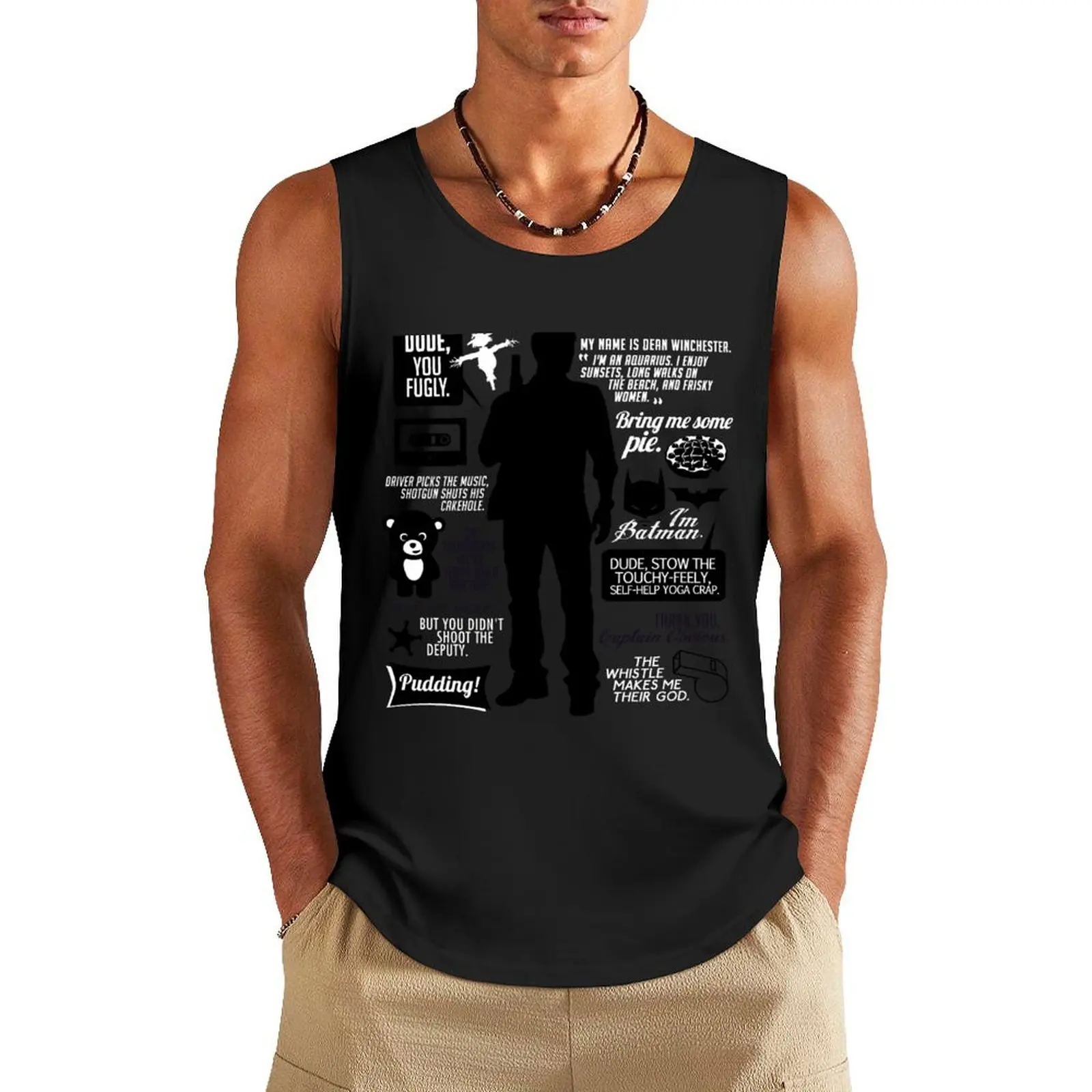 

Dean Winchester Quotes Tank Top vest for men Men's cotton t-shirt t shirt Men's t-shirt