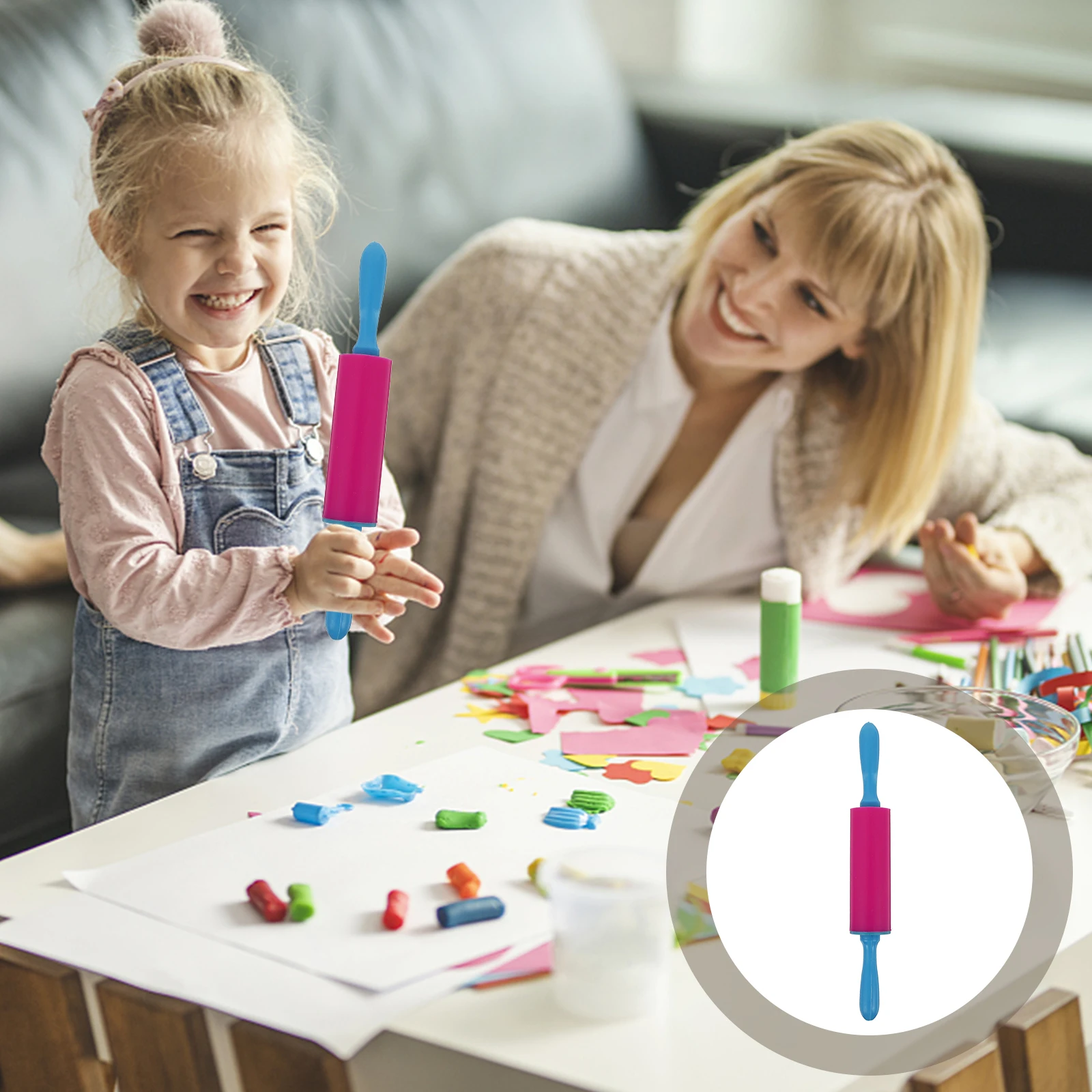 4 قطعة اكسسوارات الطين اليدوية للأطفال بكرات الطين الصلبة لأدوات النمذجة الفخارية الحرفية تشكيل سمك تعديل عدة #3