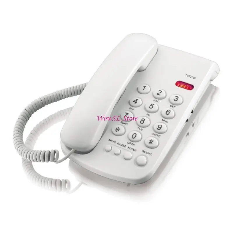 TCF-2000 Fixed Line Phone Redial/Pause/Flash/Hold Ring Tone Adjustable Desktop HX5E