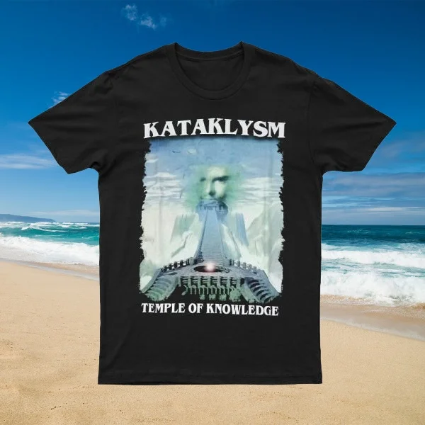 

2025 New TEMPLE OF KNOWLEDGE Printed Unisex Street Fashion Trend Short Sleeved Pure Cotton Round Neck