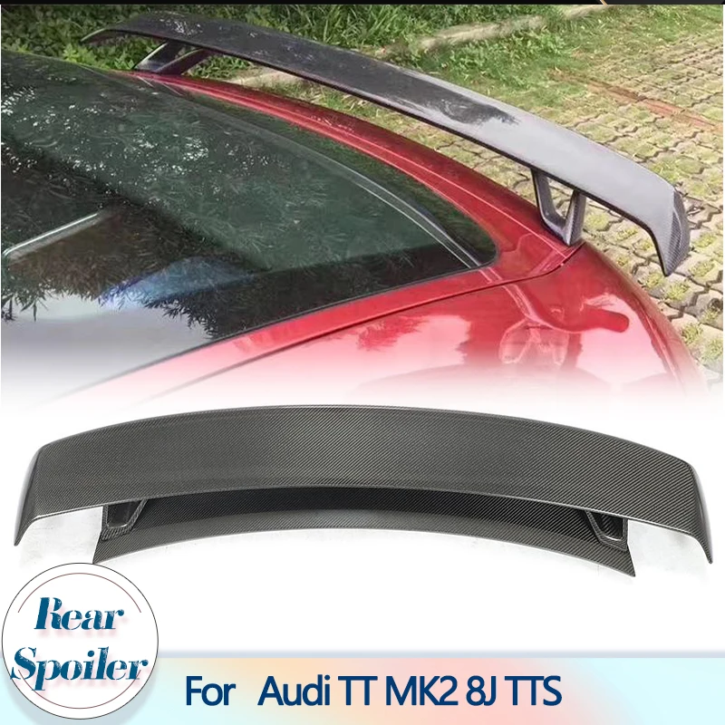 Carbon Fiber Car Rear Trunk Spoiler Lip Wing for Audi TT MK2 8J TTS Coupe 2 Door Only 08-14 Quattro Convertible Rear Spoiler FRP