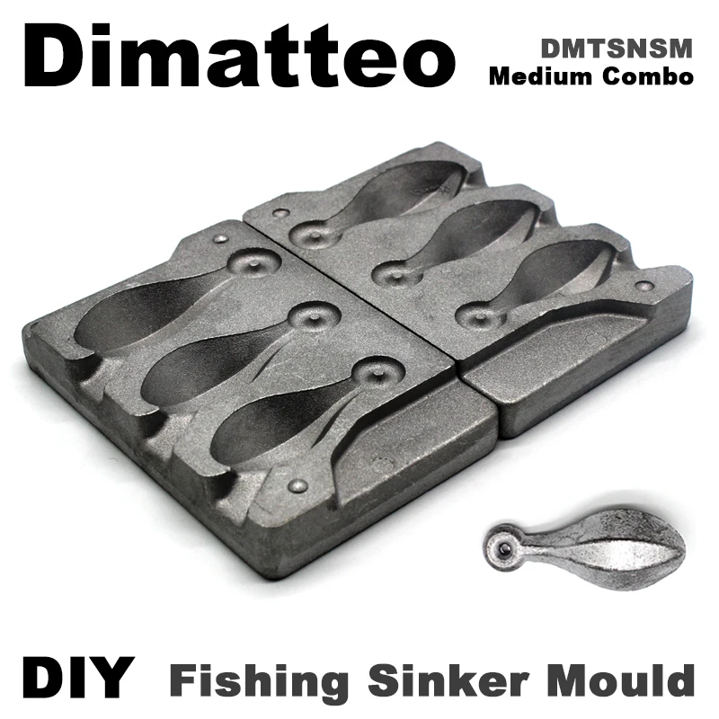 Dimet DIY Fishing Snapper Sinker mold DMTSNSM/Medium Combo Snapper Sinker 112g 140g 168g 3 cavità