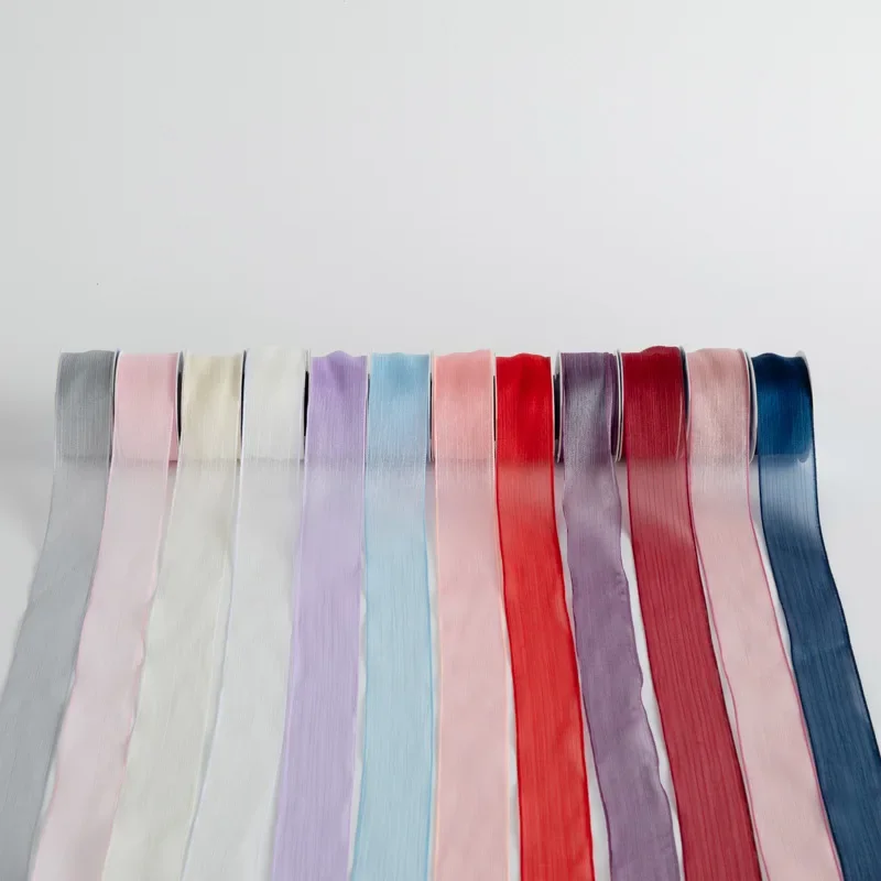 Gold Embossed Silk Snow Yarn Ribbon Bouquet Packaging Accessories Diy Bow Practical New Decorative Ribbon