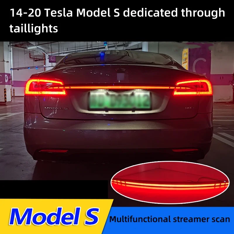 The through-taillight is a new upgrade the  for Tesla model s rear boot light