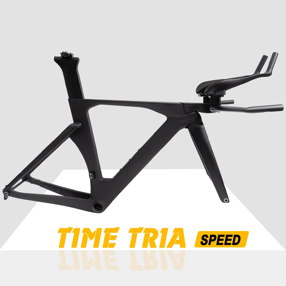 

2024 New Carbon TT Bike Frame Aero Triathlon Bike Frameset Disc Brake V Brake Time Trial Frame Set Rest TT Handlebar Clip