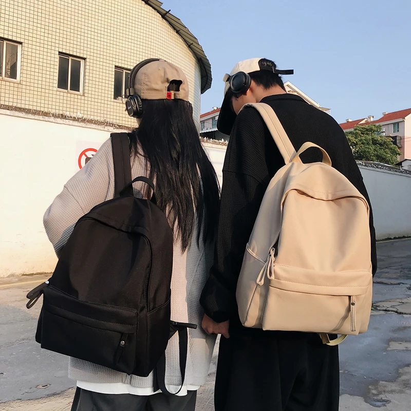 Ransel wanita trendi dan modis kualitas tinggi 2024 baru bahan nilon warna Solid tas punggung wanita gaya Korea tas serbaguna **방