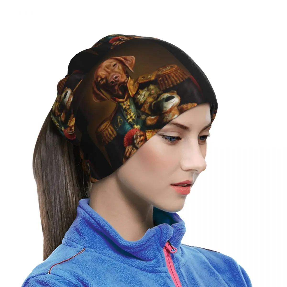 Bertie The Hungarian Vizsla - Dog Portrait Multifunctional Elastic Neck Gaiter Wind Proof Face Cover Bandana Unisex for Climbing
