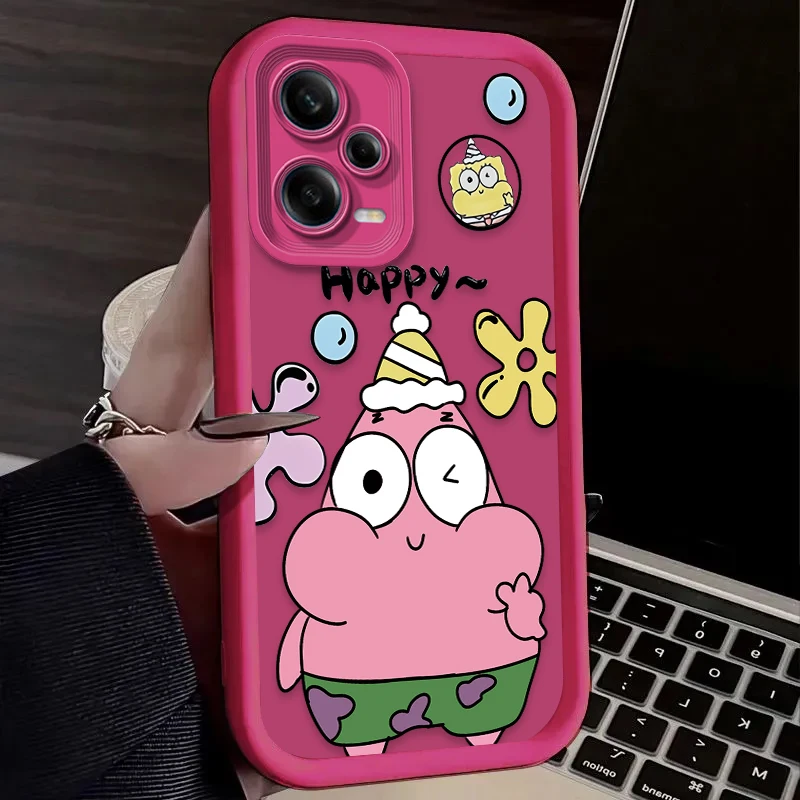 Anime SpongeBobs Phone Case for Xiaomi Redmi Note 13 12 11 Pro Plus 4G 5G 12S 11S 10S 10 9 9S 8 12C 13C A3 Soft Silicone Capa