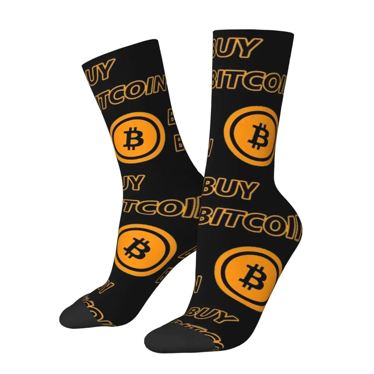 

Casual Buy Bitcoin! Theme Cozy Crew Socks Merch All Season Personaliesd Cute Crew Socks Breathable