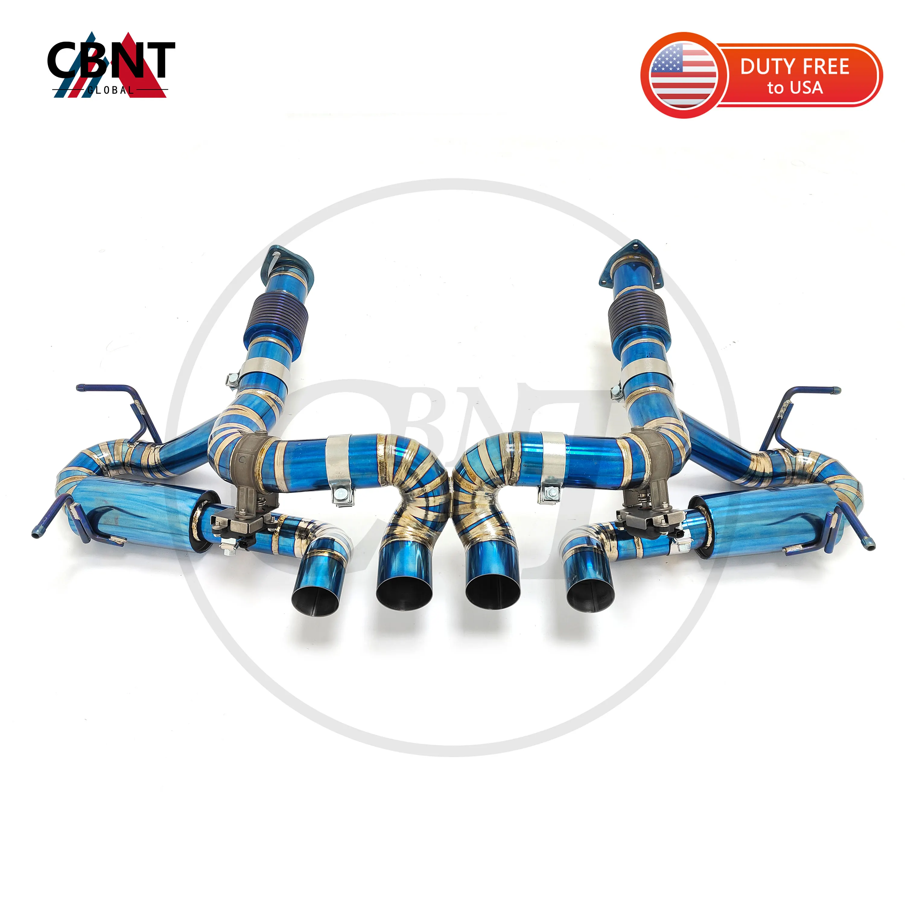 

CBNT Exhaust Axleback Muffler with Valve for Chevrolet Corvette C8 Z06 2019-2023 High Quality Valvetronic Titanium Exhaust Pipe