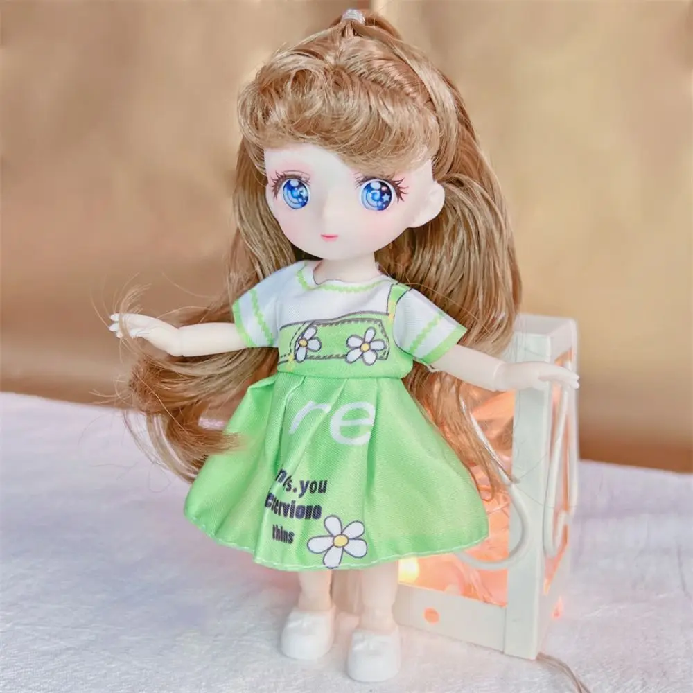 움직이는 관절 16cm 애니메이션 눈 장난감 인형 볼 조인트 바디 컬러풀 귀여운 BJD 인형 1/8 귀여운 BJD 애니메이션 인형 DIY 어린이 장난감