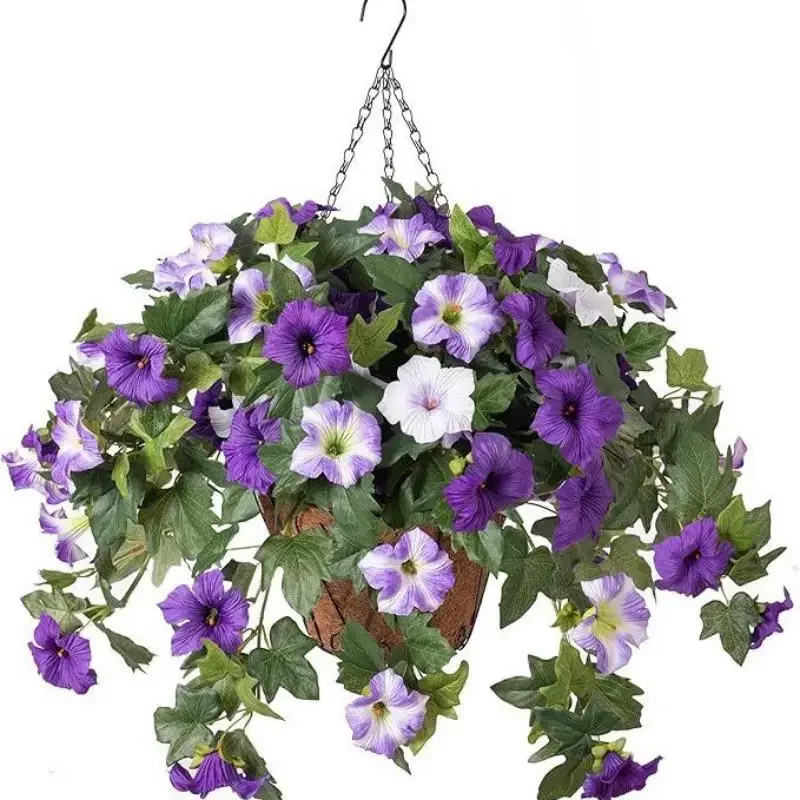 New Forks Artificial Morning Glory Bouquet Lifelike Fake Floral Stems for Indoor Outdoor Garden Holiday Vase Arrangement Decor