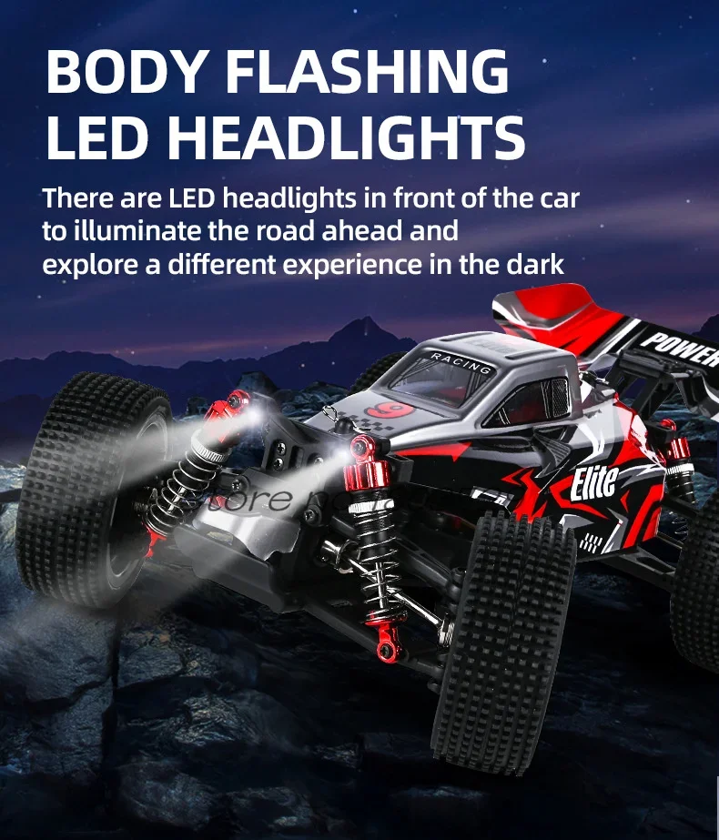 

All Terrain Climbing 70KM/H High Speed Brushless Radio Control Car 2.4G 1:16 Metal Drive LED Lighting Electric RC Car Truck Toy