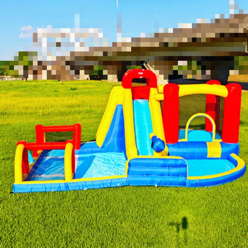 Jouets gonflables pour enfants, château de rebond, jet d'eau intérieur et extérieur, lit de rebond de Football, jouets coulissants gonflables de vacances pour enfants