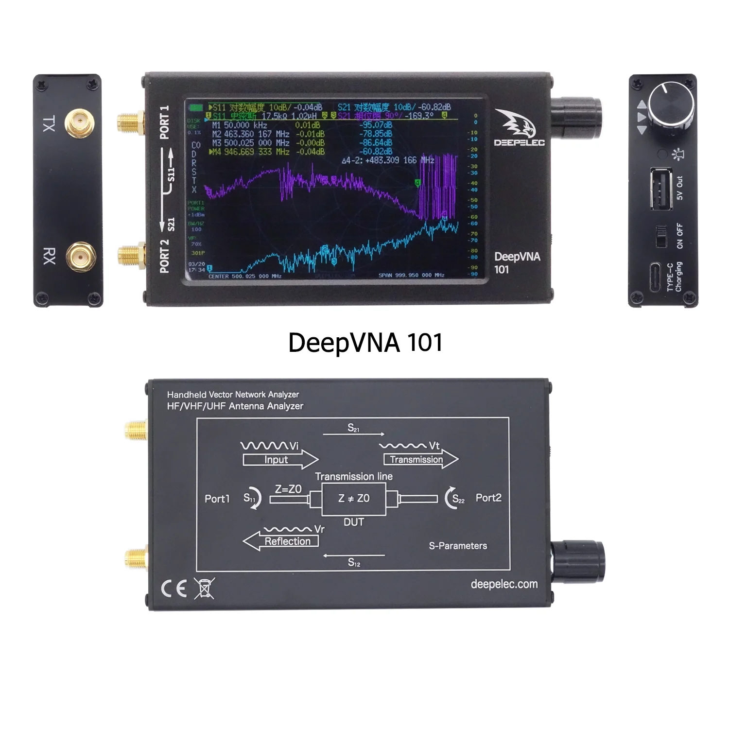 

DeepVNA Vector Network Analyzer NanoVNA HF VHF UHF Talent Short Wave Standing Wave Meter Metal Case