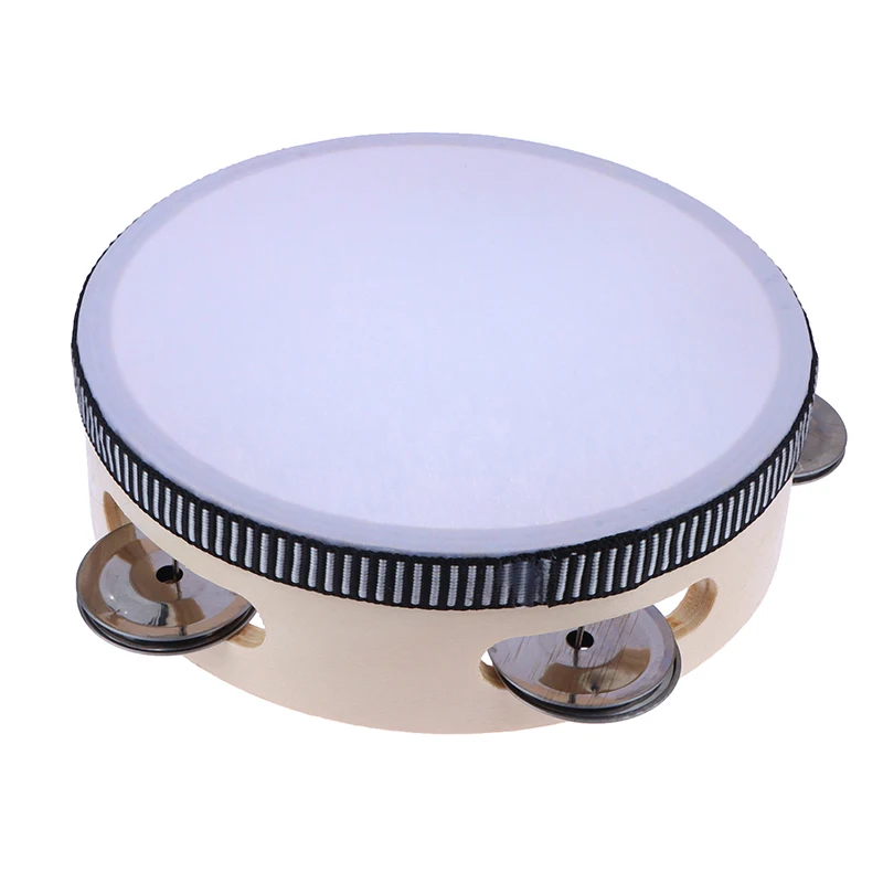 15cm Wooden Tambourine Drum Kids Handheld Drum Percussion Musical Instruments Toys For Children Kids Educational Toys Gifts