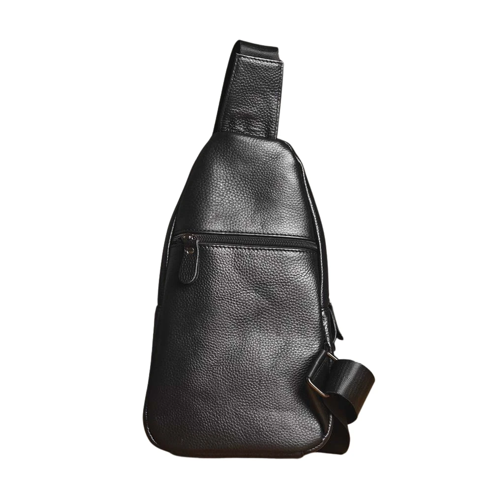 PHILI BULL-Sac de poitrine en cuir véritable pour homme, sac messager, sac de taille décontracté, première couche, cuir de vachette, carillon