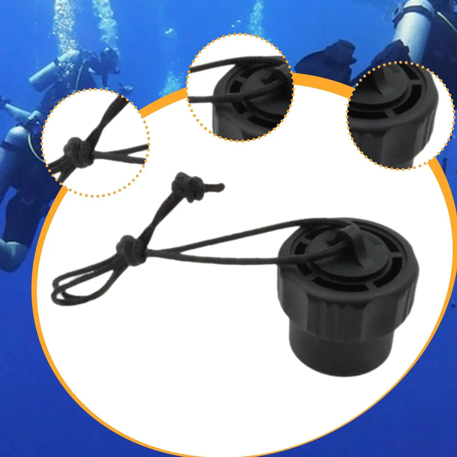 DIN First Stage Regulator Dust Cap with String Compact Scuba Gear Protector Accessory for Underwater Use