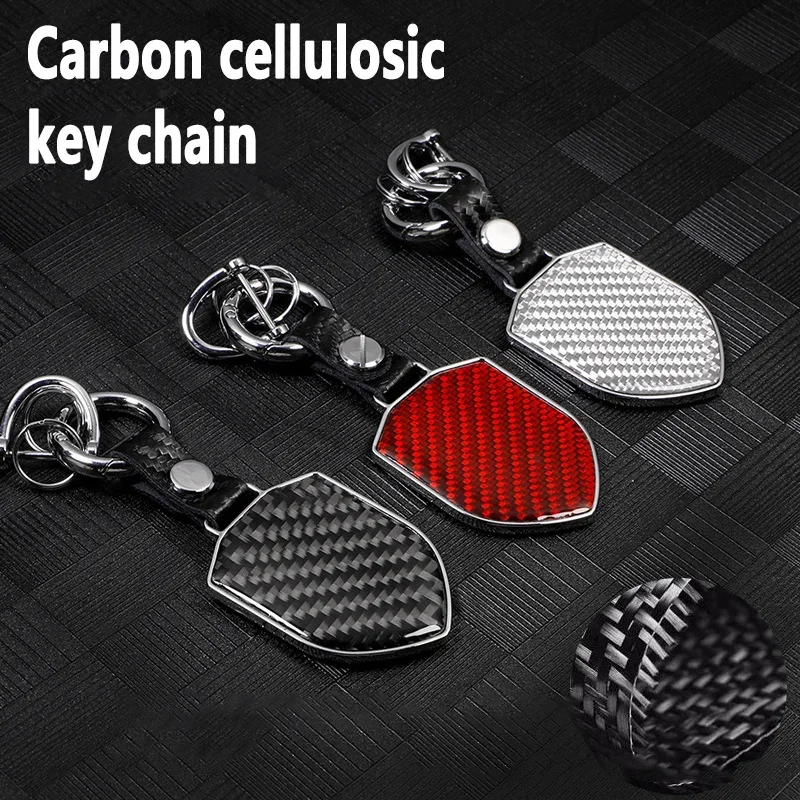 

Leather car keychain Horseshoe Buckle Jewelry Lanyard Luxury Leather Men Women Car Keyring Carbon Fiber Keychain Car Accessories