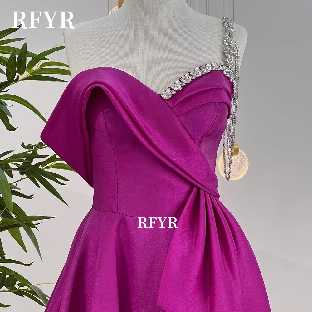 RFYR Ballkleid mit Kristallsteinen, A-Linie, Partykleid, ein Träger, Prinzessinnenkleid mit Stickerei, Abendkleid für Damen, individuell gestaltet