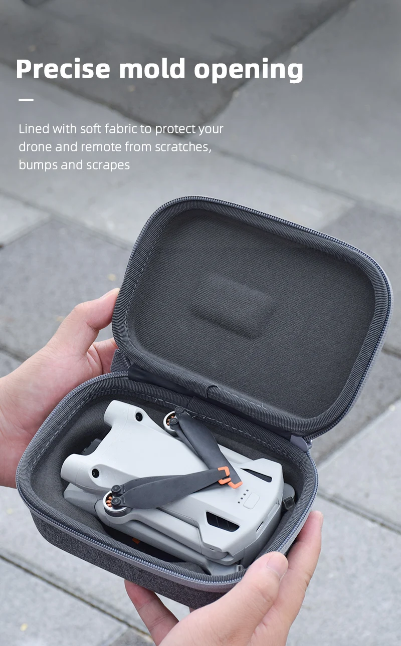 Custodia Da Trasporto Rigida Per DJI Mini 3 Pro E RC Smart Controller, Borsa Con Maniglia E Tracolla, Spazio Per Drone, 3 Batterie E Accessori, Grigia - 5
