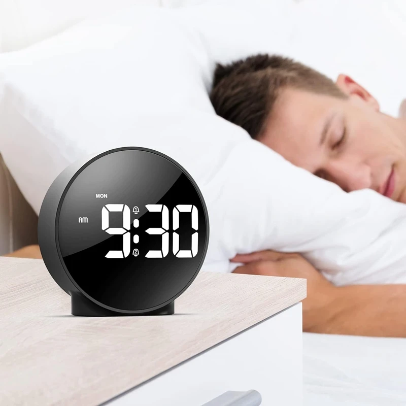 Alarm Clock Digital Travel Alarm Clocks Bedside Battery Mains Powered Dual Loud Alarms For Heavy Sleepers Clock