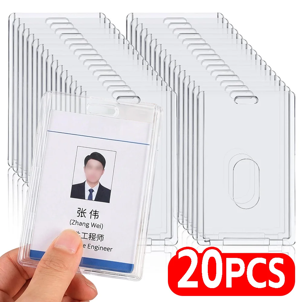 

20-1 шт., держатель для рабочих карточек для сотрудников, рукав для карт, акриловый чехол для разрешения на работу, держатель для удостоверения личности на палец, стильный держатель для бейджа с именем