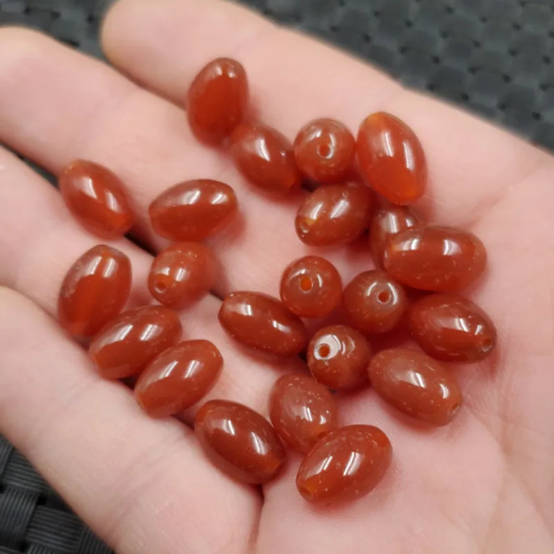 1pcLonghaifangDIYOrnament Accessories Red Agate Bead Scattered Beads Wholesale Carnelian Bead Necklace Woven Beads