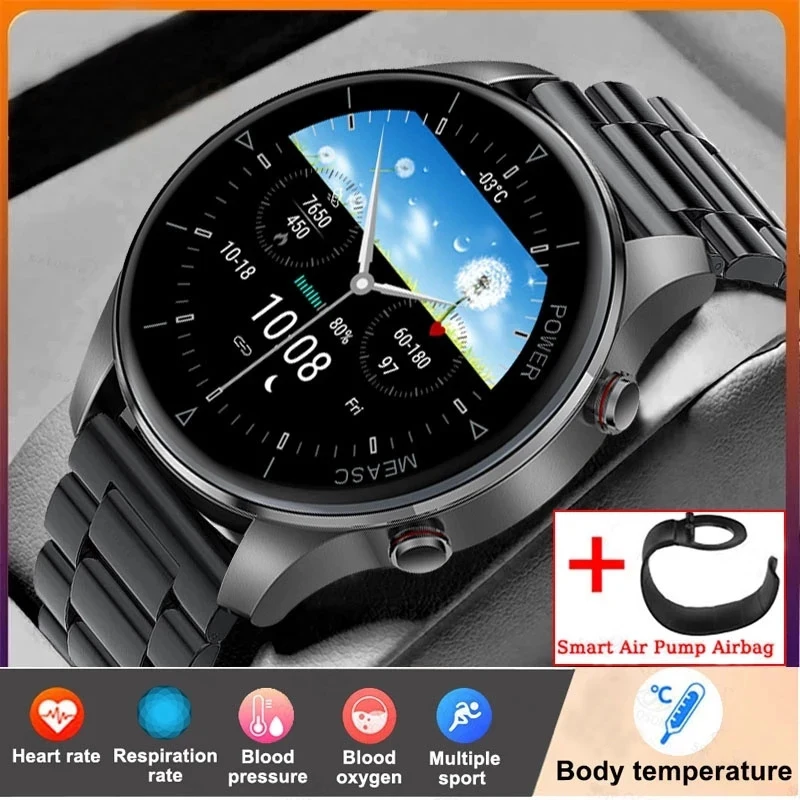 2022 New Bluetooth Call Smart Watch Men Inflatable Strap Accurate Measurement Heart Rate Blood Pressure SmartWatch For Android