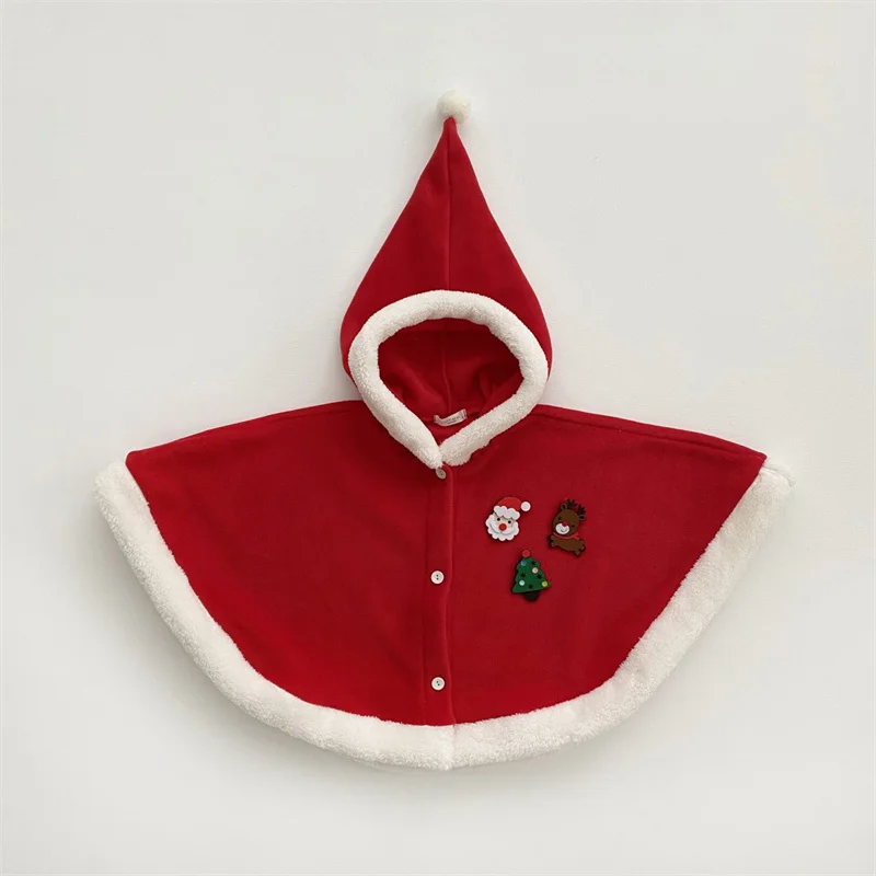 Christmas Festival Baby Cape Children's Cloak Autumn And Winter Clothing Baby Girls Windbreak Shawl Child Hooded Cloak