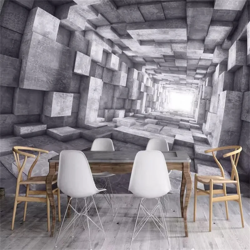 Custom wallpaper 3D mural European retro extension space tunnel industrial back living room bedroom view wallpapers home decor