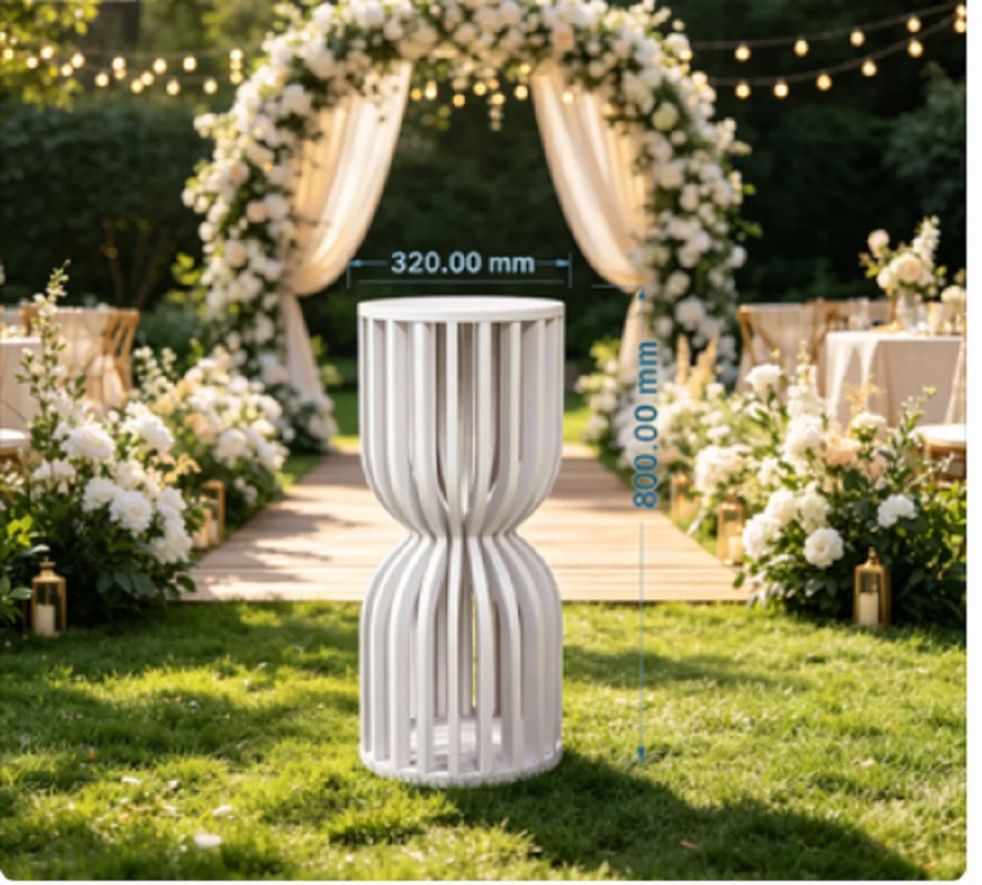 1/3pcs Wedding PVC Round Dessert Table Set Wavy Base Cake Stand Craft Decoration