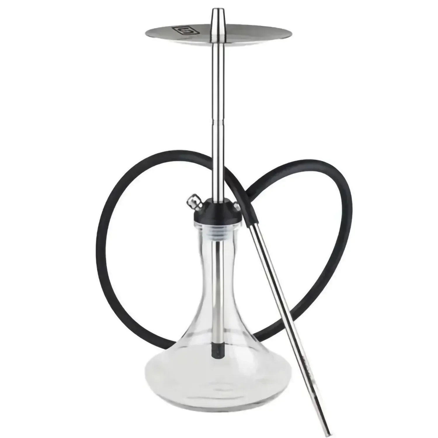 

Stainless Steel Hookah Set, Soft Smoke Shisha with Silicone Hose Glass Base Metal Tray Narguile Sheesha Chicha Cachimbas