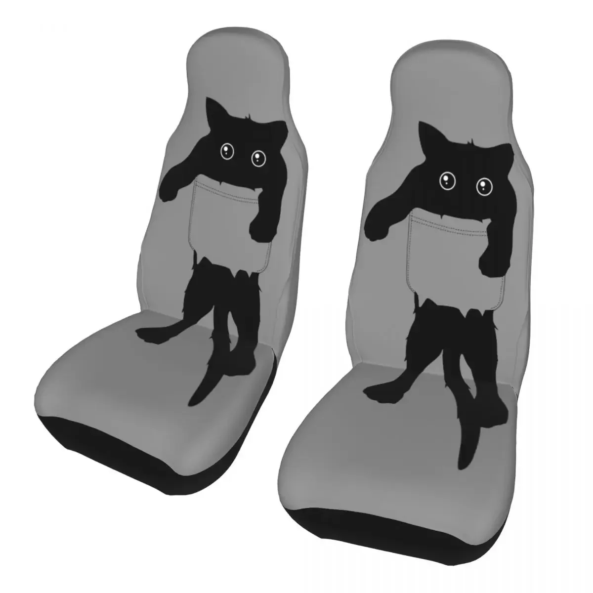 Hang Loose Black Cat Pocket Universal Car Seat Cover Auto Interior For SUV Car Seat Covers Polyester Hunting