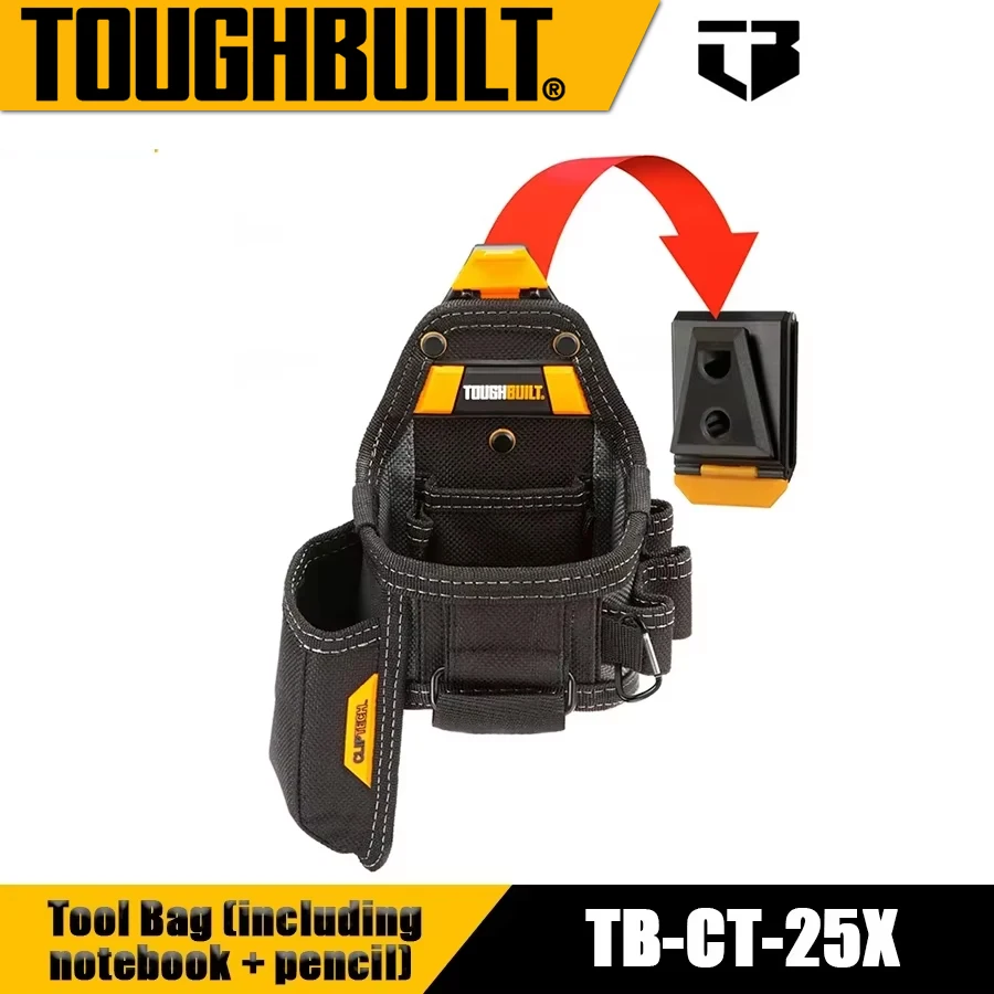 TOUGHBUILT  Tape Measure / Utility Knife Pouch Special Tool Bag (including Notebook + Pencil) Portable Storage Pouch TB-CT-25X