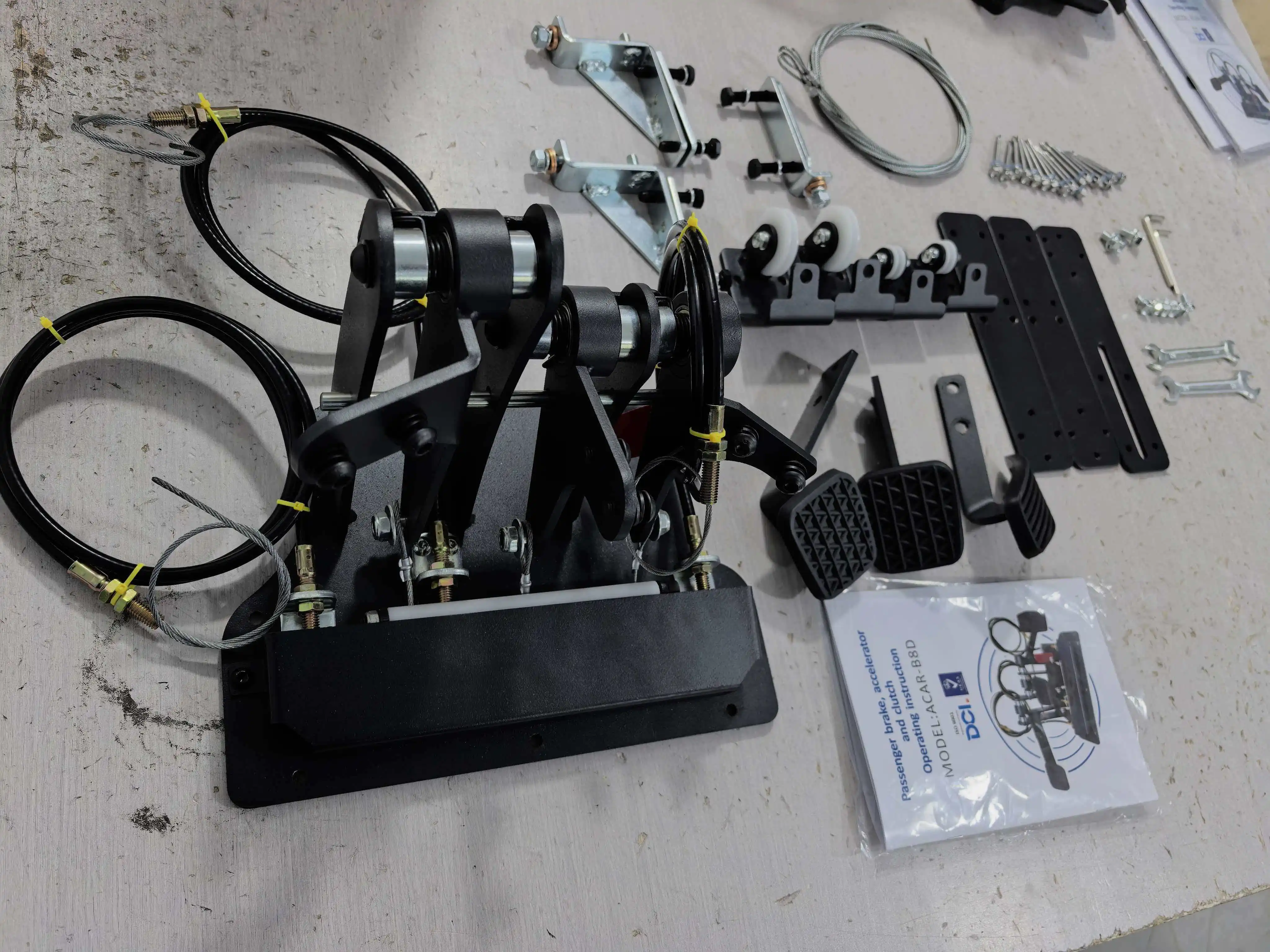 Triple-pedal Dual Control Clutch, Brake and Accelerator Pedals Full Dual Control Pedal Set 3-Pedal Instructor Controls