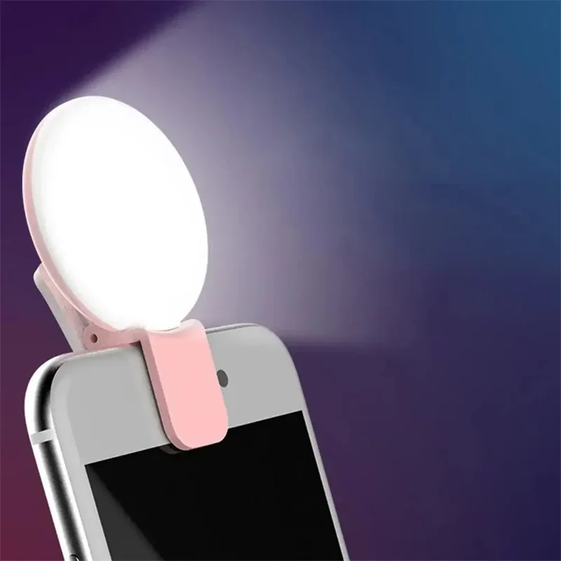 Pocket LED Selfie Light for IPhone Samsung IPad Laptop Mini Ring Flash Fill Light Video Photo Ringlight Photography Clip Lamp