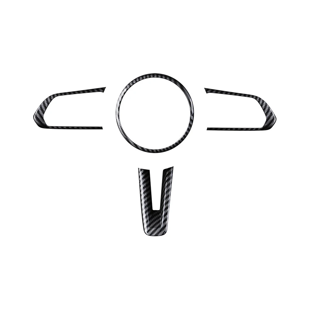 

Car Interior Decoration Stickers, Compatible with Mazda Axela 2020 Carbon Fiber Textured Steering Wheel Decoration Stickers